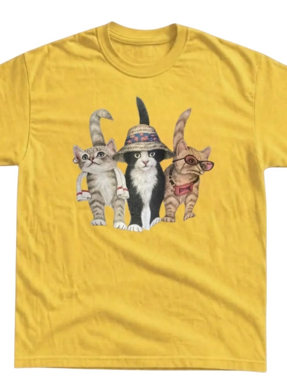Yellow Cats Graphic Tee, Pet Lover T-Shirt